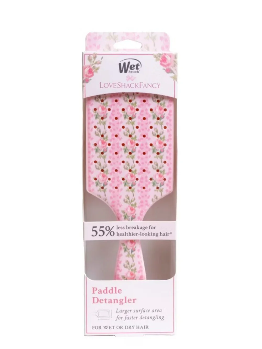 LoveShackFancy x WetBrush Blooming Heirloom Paddle Brush - Strawberry Macaroon